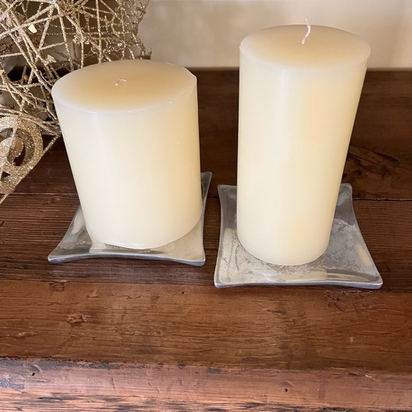 Pottery Barn Silver metal candle coaster set. - Picture 9 of 9